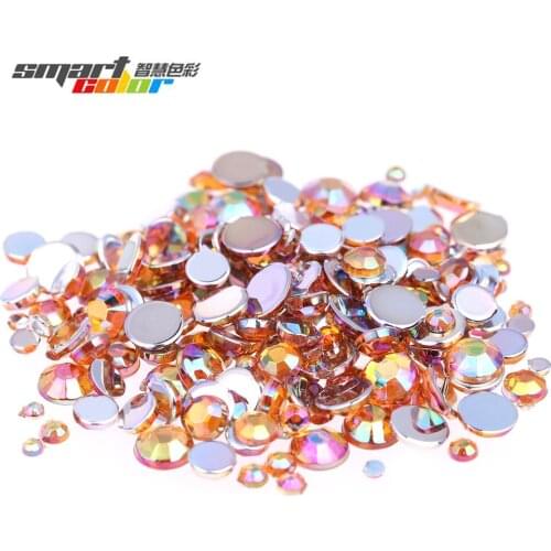Orange AB Color Multi-Size Acrylic Rhinestones Shoes Clothing Decorations Sparkling Newest Nail Art Decorations