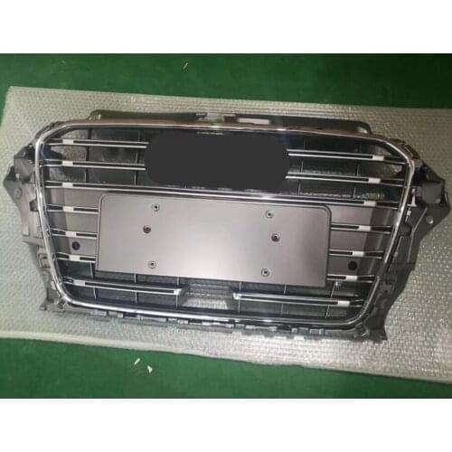Bumper Grille Car Front Bumper Grill Mesh Hood Front Center Middle Grille With ACC Hole for Audi A3/S3 2014-2016 Car Mesh