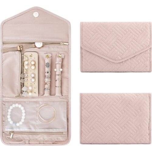 2020 New Jewelry Storage Box Ladies Jewelry Box Foldable Bag Jewelry Storage Bag Mini Bag for Earrings, Necklace bag chain