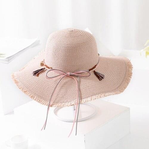 Big Brim Fur-Brimmed Straw Hat Woman Beach Hat Summer Sun Block Sun Hat, Fashionable Ladies Hat