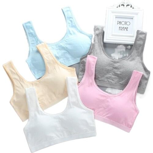 Tops for Girls Teen Bra Girl Top Vest Topic Girls Sport Adolescente Kids Teenagers Underwear Racerback Training Bras 7-14 Year