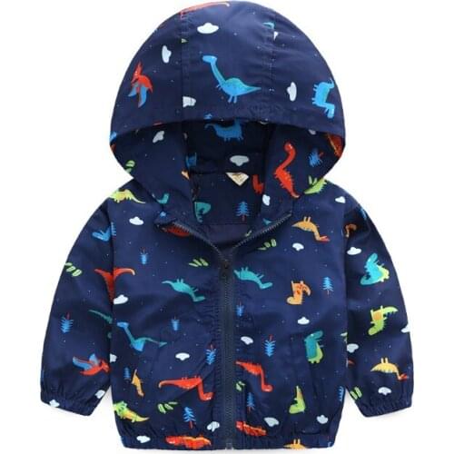 2018 brand Dinosaur Windbreaker Pizex spring boys girls fashion zipper coat sports kids top toddler clothes chileren clothing
