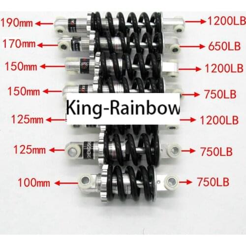 1pcs 1200LB/IN 750LB 650LB Motorcycle Air Shock Absorber Rear Suspension For 47cc 49cc Motor Scooter ATV Quad