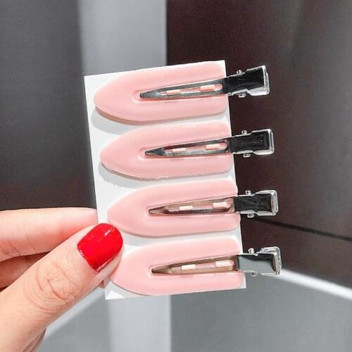 New 4Pcs/Set New Seamless Hairgrips Side Bangs Fix Fringe Barrette Makeup Washing Face Accessories Women Girls Styling Hairclips