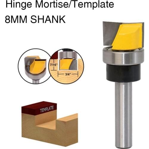 1PC Hinge Mortise/Template Router Bit - 3/4"W X 7/16"H Bottom Cleaning Straight end mill trimmer cleaning flush trim