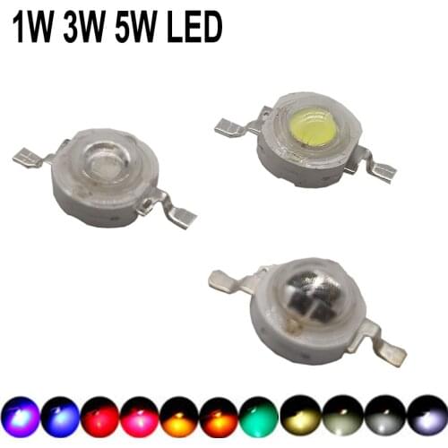 10pcs 1W 3W 5W High Power LED Chip Lamp Bulbs SMD COB Diodes Warm Cold White Red Green Blue Yellow 440 660nm Grow Light Beads