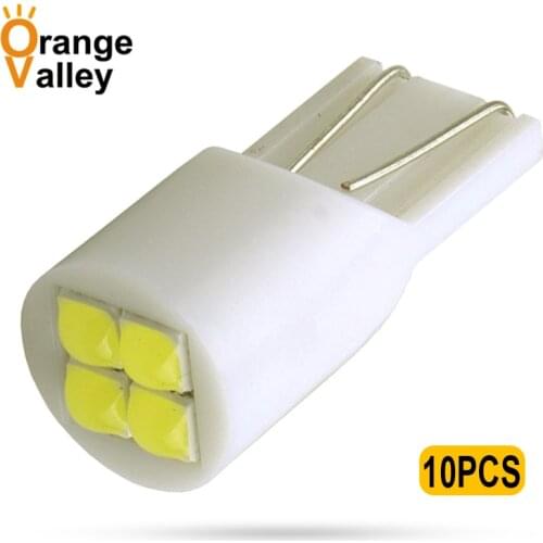 10PCS Car T10 LED 168 W5W 4 SMD 194 Auto 3030 LED Interior Light plate Dome Reading Lamp Clearance Light DC 12V