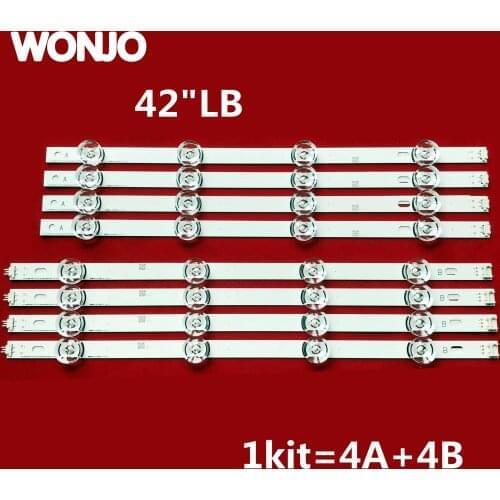 100% New-0riginal 8 PCS/set LED backlight strip bar for LG LC420DUE 42LB3910 INNOTEK DRT 3.0 42 inch A B 6916L-1709A 6916L-1710A