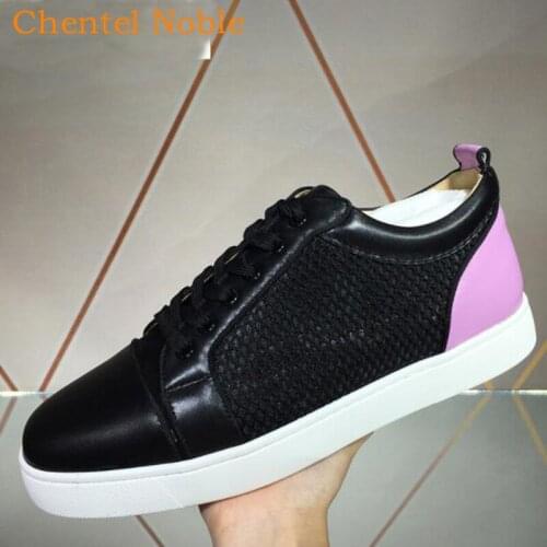 2021 Chentel Noble Mesh Leather Patchwork Spring Casual Party Shoes Men High Quality Flats Sole Sport Running Sneakers Unisex