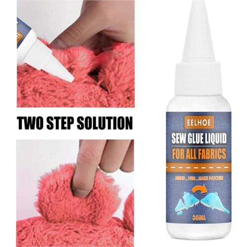 30/100mL Fast Dry Sew Fabric Glue Plush Toy Repair Glue Fast Bonding Sewing Cloth Glue Cloth Adhesive