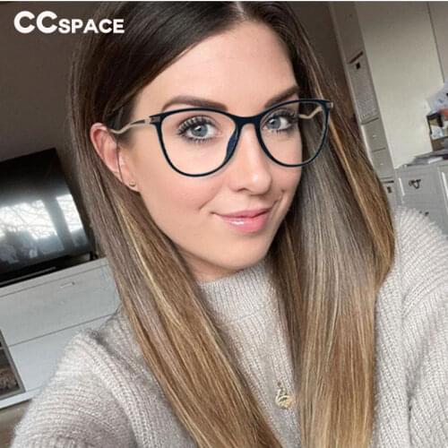 48326 Tr90 Plastic Titanium Cat-Eye Glasses Frame Anti-Blue Light Mens and Womens Retro Optical Fashion Computer Eyeglasses