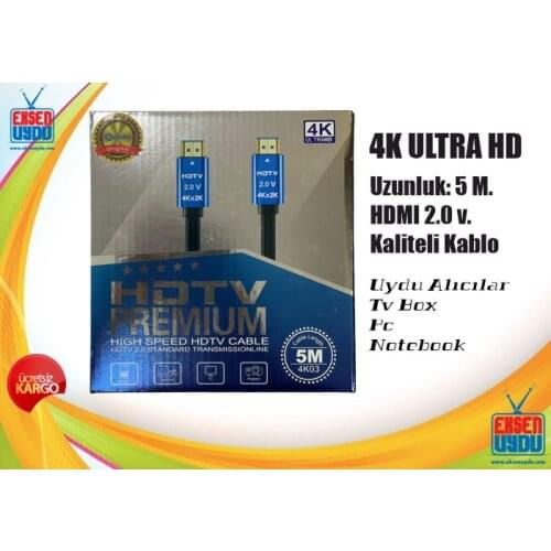 4K HDMI CABLE 2.0 FAST 3D GOLD TIPPED 5Metre Very Good Quality 4K Hdmi