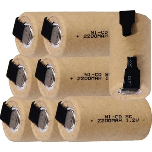 80 pcs SC battery 1.2V SUBC batteries rechargeable 2200mah flat top color random