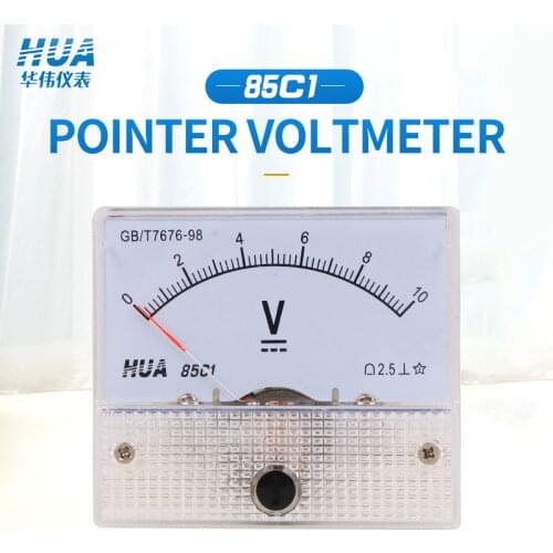 85C1 DC Anlog Voltmeter 1V2V3V5V10V15V20V30V40V50V100V150V200V250V300V400V450V500V voltage panel meter