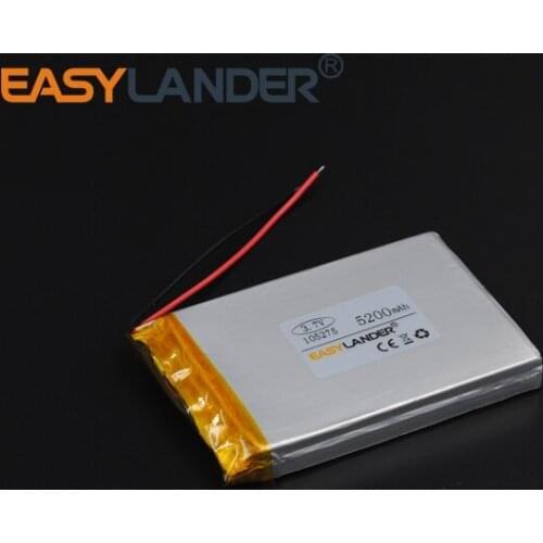 10pcs/Lot 3.7V 5200mAh Rechargeable li Polymer Li-ion Battery For GPS PSP DIY PAD Power Bank Tablet pc iPAQ E-book 105275