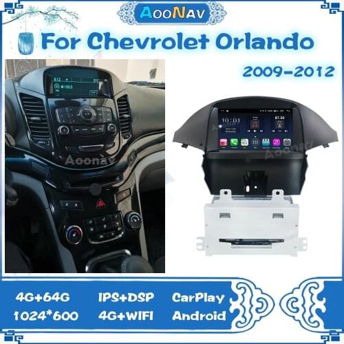 64GB ISP Screen Android 10 Car Radio For Chevrolet Orlando 2009 2010 2011 2012 GPS Navigation Stereo DVD Multimedia Player