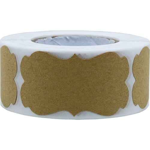 Free Shipping - 2.5CM Round Natural Kraft Handmade with "BLANK BOW" Stickers, 500 Labels Per Roll