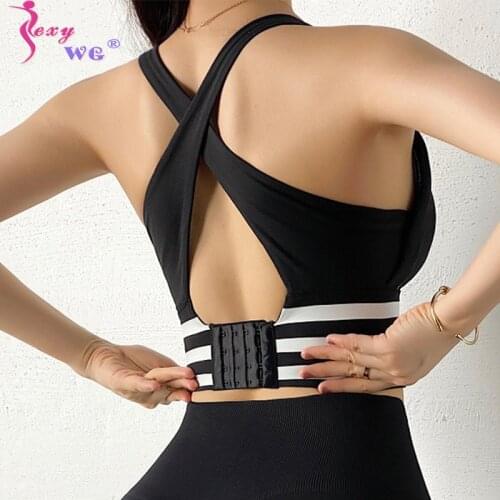 SEXYWG Sports Bra Yoga Fitness Top Women Push Up Workout Underwear Shockproof Vest Wider Straps Girls Gym Sexy Sportswear Bras