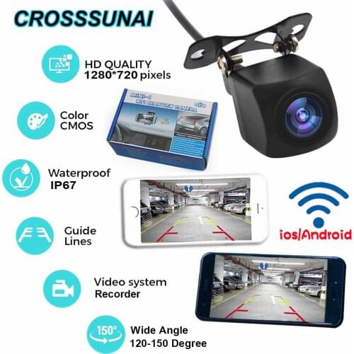 1280*720P Wireless Car Reverse Rear View Camera Backup Dash Cam HD WIFI Front Side View Camera Reversing Video Recording