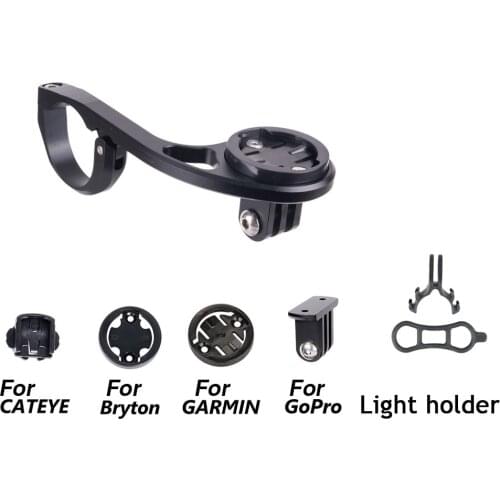 Bike Computer Mount Holder With Gopro Camera Mount For 25.4 31.8mm Handlebar Adjustable Compatible For GARMIN Edge CatEye Bryton
