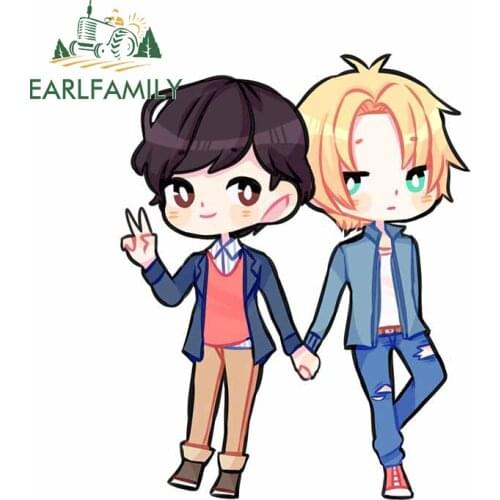 EARLFAMILY 13cm x 10.2cm For BANANA FISH Motorcycle Car Stickers Laptop Decal Windows Waterproof Scratch-Proof Decoration