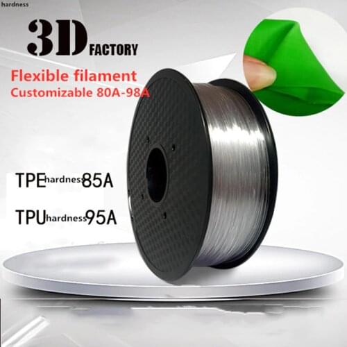 TPE FILAMENT 3D PRINTER Tpu 0.5kg Printing 1.75MM Elastic Flexible Materials ±0.02mm 1kg 85A 80A Soft Best Sell Sellers HOT