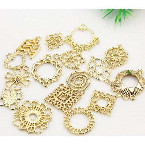 Gold Geometry Metal Pendants Connectors For Jewelry Making Findings Diy Tassel Earrings Clasp Hand Made Accessories