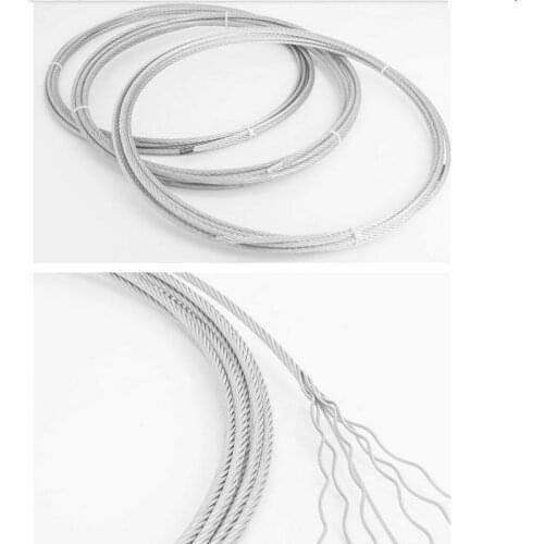 HQ CW01 SS304 stainless steel wire rope cable 1X7 Structure 0.6-3MM Diameter Wire Rope Cable