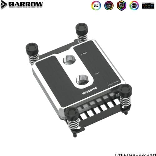 Barrow CPU Water Block Cooler CPU Use for AMD RYZEN AM3/ AM4 / POM / Brass Metal Top / A-RGB Light compatible 5V GND 3PIN Header