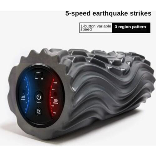 Foam Shaft Home Gym Vibration Massage 4 Speeds Column Muscle Relax Deep Tissue USB Rechargeable Electric Yoga Roller Pain Relief