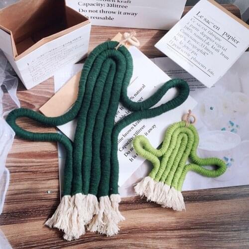 Cute Kids Bedroom Hanging Decoration Handmade Woven Cotton Rope Cactus Ornaments Home Wall Hanging Decor 12 Colors Dropshipping