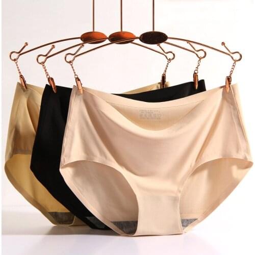 Fashion Sexy Womens Panties Ice Silky No Trace Intimates Seamless Underwear Triangle Comfortable Cotton Briefs
