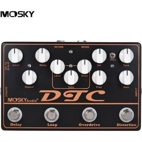 MOSKY 4-in-1 Multi-Effects Electric Guitar Effect Pedal Delay Double Bass Drum Pedal Clip Ukulele Accessories Effector Guitars