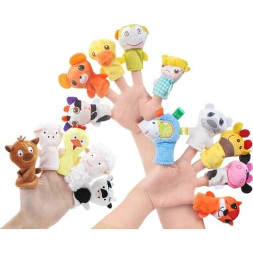 Soft Plush Animal Finger Puppet Suit Baby Story Time Velvet Animal Style Toys