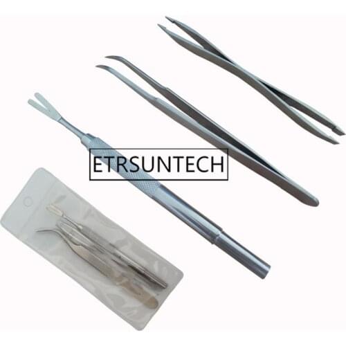 50sets Dog Flea Treatment Tick Removal Hand Tool Set Multi-functional Fork Tweezers Clip Dog Cat Treatment Gadgets