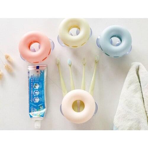 1PC Novelty Bathroom Set Sanitary Kids Wall Mounted Toothbrush Holder Cartoon Animal Brush Holder With Suction Cup Shelf OK 0532