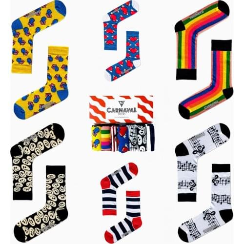 Socks 7 Pieces Set Happy Design Unisex Women And Men Sweatproof Washable Flexible Sale Summer Winter Spring Autumn Fashion Trend