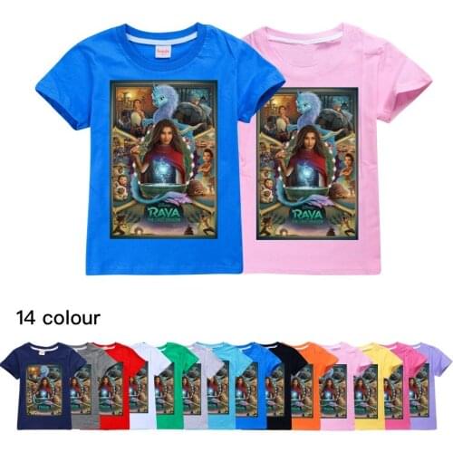 New Cartoon Movie Raya and the Last Dragon Raya T shirts 3D Children Tee Boy/Girl Kids Short Sleeve Anime Trend Clothes Tops