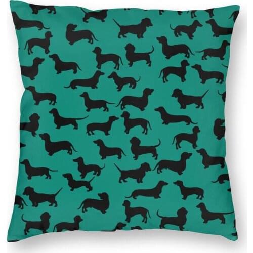 Personalized Dachshunds Black Square Throw Pillow Case Home Decorative 3D Double Side Print Cushion Cover for Car