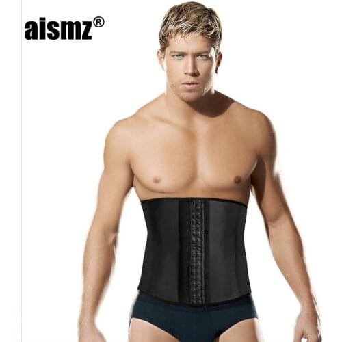 Aismz Modeling Strap Latex Waist Trainer Vest Waist Cincher Firm Tummy Slimming Men Waist Cincher Corset Waist Belly body Shaper