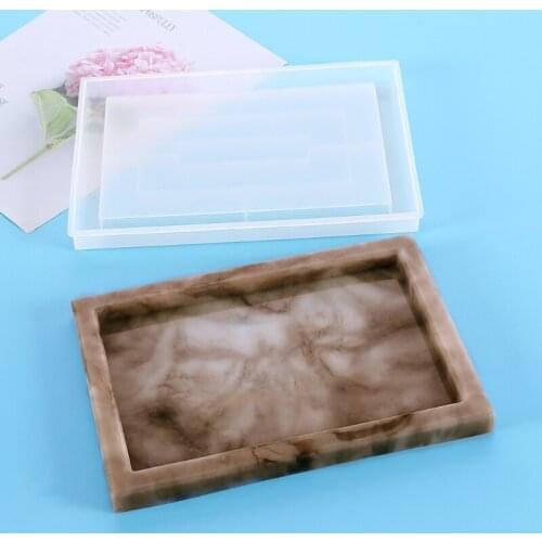 Rectangle Flower Pot Tray Epoxy Resin Mold Storage Plate Dinner Dish Tray Mold Large Plate Resin Casting Mold Craft Tool