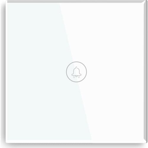 BSEED 86*86 Touch Door Bell 1 Gang Full Glass Panel White Black Golden Colors