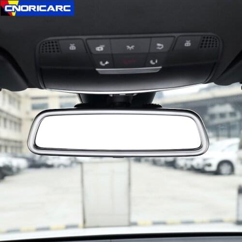 Car Styling Inner Rearview Mirror Frame Decoration Stickers Trim For Mercedes Benz A C E G Class GLK GLS Interior Accessories