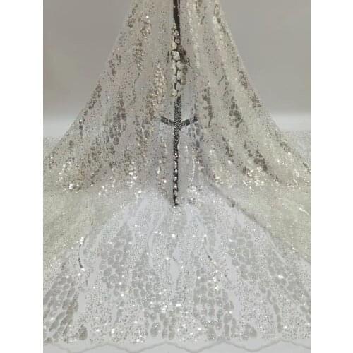 Nigerian tulle net Fabric S-3686816 French Sequins Laces Fabric Beautiful African Lace Fabirc For Women Party Wedding