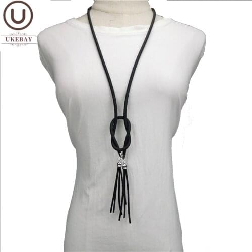 UKEBAY New Tassel Rubber Jewelry Long Pendant Necklaces Women Gothic Necklaces Handmade Jewelry Making DIY Gift Girl Accessories