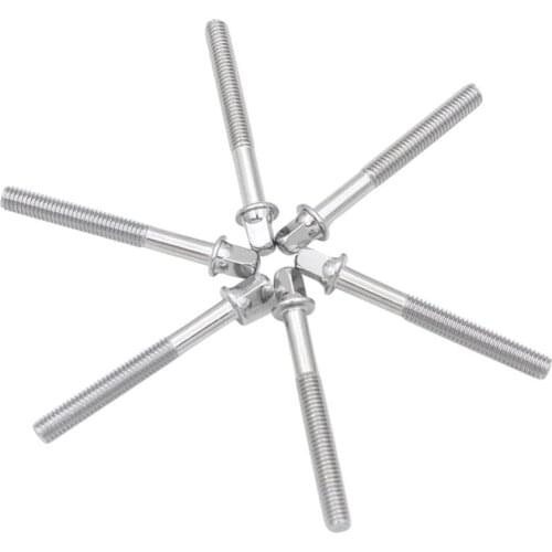 Musical Percussion Instrument drum screws silver square bolts M5 drum bolts 10mm 15mm 20mm 25mm 30mm 35mm length 6 pieces 1 lot