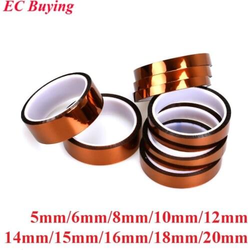 33m High Temperature Resistant Tape Heat Dedicated Tape Polyimide Tape 33 meter 5mm/6mm/8mm/10mm/12mm/14mm/15mm/16mm/18mm/20mm