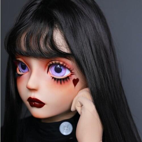HIDOLLS 05) Handmade Female Girl Silica Resin Half Head Cosplay Japanese Role Play BJD Kigurumi Masks Crossdresser Doll Mask