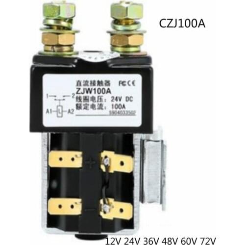 ZJW100A 12V 24V 36V 48V 60V 72V DC Contactor SW80 for Motor Forklift Electromobile Grab Wehicle Car Winch NO