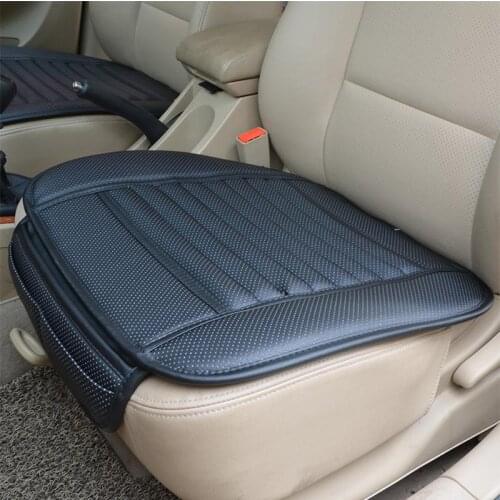 1pc Car Front Rear Seat Cover Breathable PU Leather Bamboo Charcoal Pad Mat Car Seat Cushion Four Seasons Auto Car Accessories